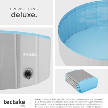 Басейн Tectake® для собак та дітей: надувний, складний, діаметр 120 см