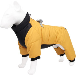 Жовтий зимовий теплий куртка для собак, непромокаємий, для цуценят та великих порід, з кріпленням для повідка, 3XL