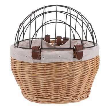 Mikinona Тримач для собак і котів на велосипед, ручної роботи з лози, з ременями, для переднього кріплення