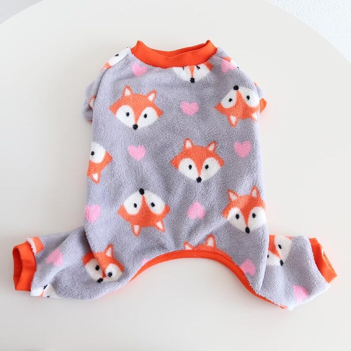 Піжама для собак BT Bear, тепла флісова, м'яка, комбінезон, костюм для цуценят та маленьких собак, помаранчевого кольору, розмір M