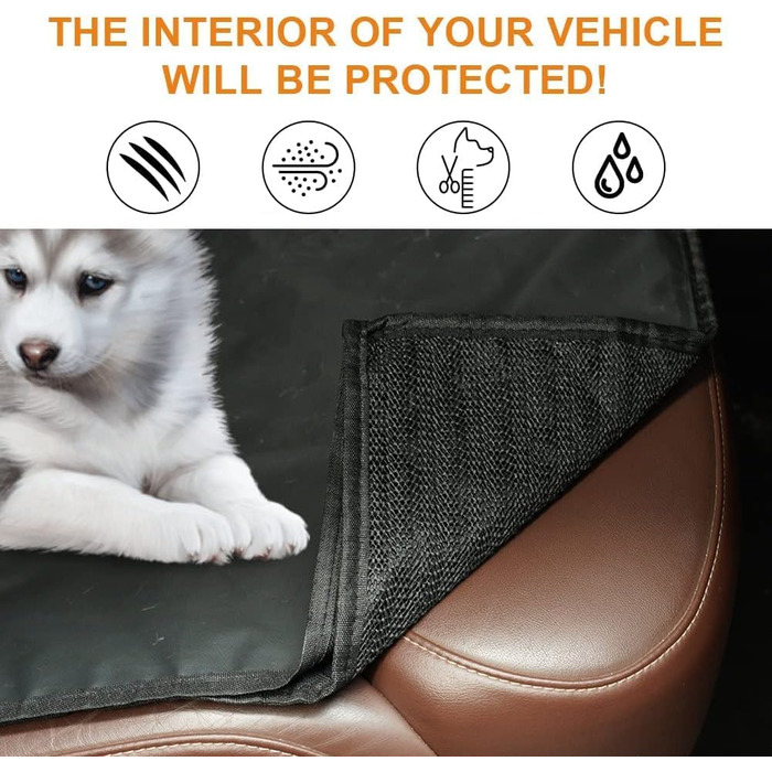 Захист для багажника авто URAQT для собак, 142 x 130 см, водонепроникний, з кріпленням для собаки та мискою
