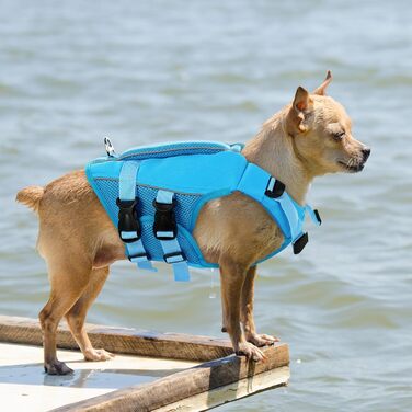 Жилет рятувальний для собак - жилет для плавання, розміри регулюються, з ручкою та світловідбивачами