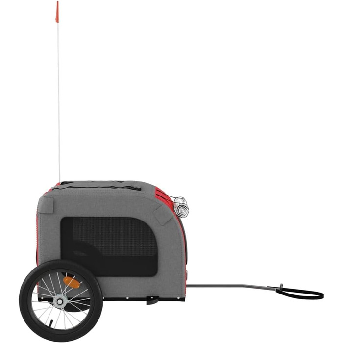 Фahrradanhänger для собак Tidyard: причіп для велосипеда, 45 кг, з відбивачами, Oxford тканина, червоно-сірий, 125 x 64 x 66 см