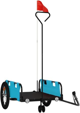 Причеп для собак, причеп-перевозник для тварин, блакитний, з оксфордської тканини та металу. Підходить для покупок, відпочинку, велопрогулянок. Легко встановлюється.