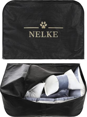 Делюкс лежак для собак з екошкіри Nelke, маленький та середній, ручна робота, сірий-білий, м'який, стиль гламур, праний чохол