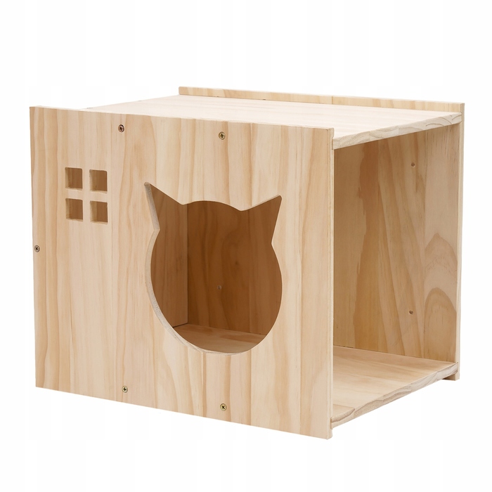 Настінний будиночок для котів Jumi XL, дерев'яний, колір бежевий екру