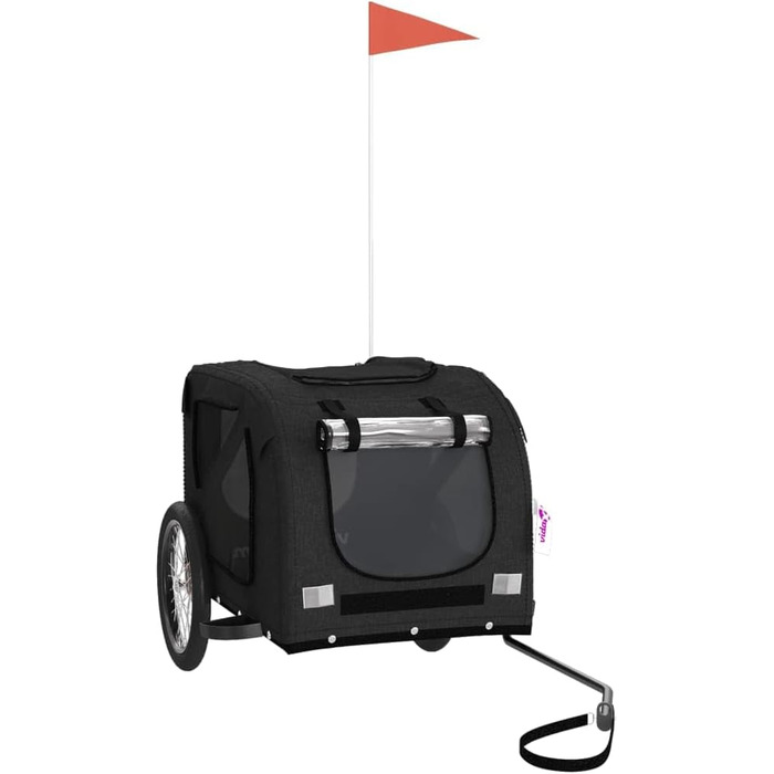 Фастнайти велосипедний причіп для собак чорного та сірого кольорів. Причіп для велосипеда, вантажний причіп, транспортний причіп. Максимальне навантаження 45 кг (чорний)