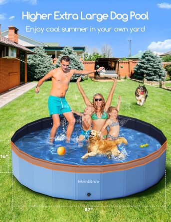 Басейн для собак Meowant складний, великий, 220x40 см, PVC, дитячий, портативний, антиковзний, для миття собак