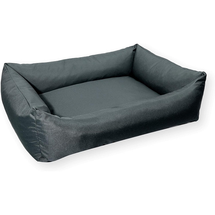 Водонепроникне собаче ліжко 4L Textil Koko для великих собак, корзина, знімний та пральний чохол, подушка, графіт (80x60 см, сірий)