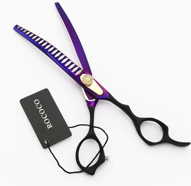 Ножиці для грумінгу собак GUALA 7 дюймів, вигнуті, для розрідження шерсті, з чохлом