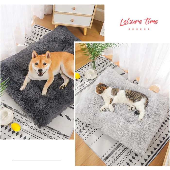 М'яке ліжко для собак, корзина для домашніх тварин, ліжко для собак, диван для собак, подушка для собак, килимок для собак, рожевий, 94x63 см