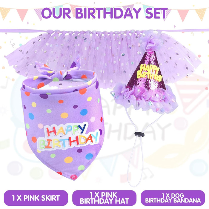 Сукня для собак SCENEREAL на весілля з банданою, комірцем-бантиком та короною, комплект для собак, дівчаток, цуценят, кошенят, аксесуари для вечірки, спідниця-тьюль, костюм для маленьких, середніх та великих собак, білий (весільний) (фіолетовий (день наро