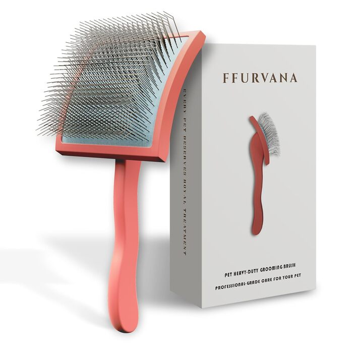 Професійна щітка для грумінгу домашніх тварин Robuste | Для довгошерстих та кучерявих собак та котів (кремово-білий)