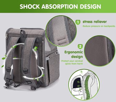 PETCUTE Рюкзак для собак та котів, дихаючий, з внутрішнім ремінком безпеки, розкладний, з бічними кишенями, для маленьких собак та котів, червоний