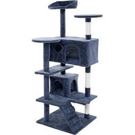Кігтеточка для котів ESTEXO, 130 см, ігровий комплекс, кріплення для лазіння, кігтешліфувальник, меблі для котів, темно-сірий