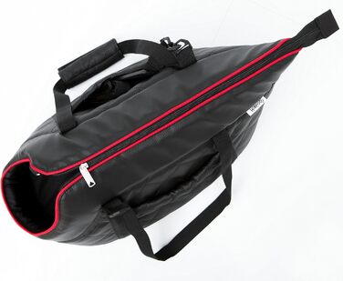 Чорна сумка-переноска для собак та котів до 5 кг з екошкіри (25 x 50 x 27 см)