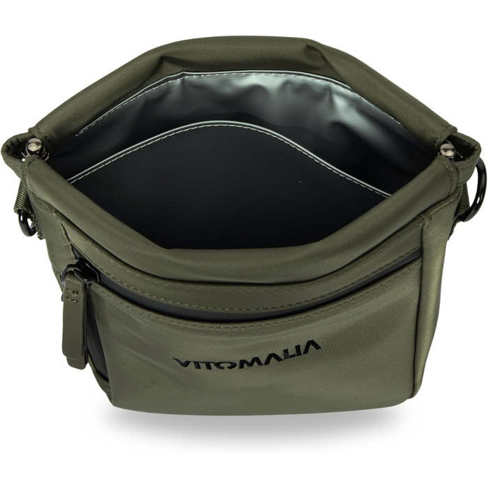 Сумка для собак Deluxe: багатофункціональна сумка через плече з кишенями для ласощів, повідка, корму, диспенсер для відходів та магнітним закриттям - ідеальна для прогулянок та тренувань (Хакі)