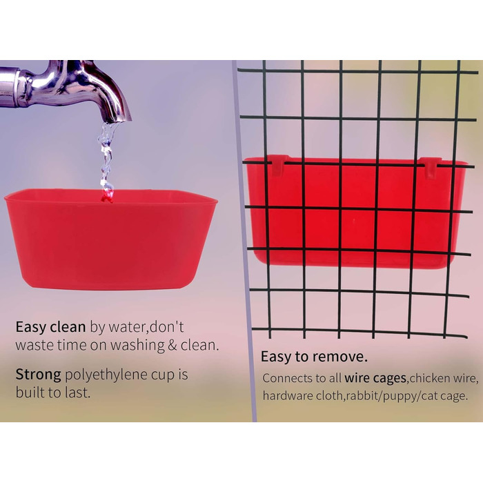 Годівниця-поїлка для клітки AMZSYLV 600 мл (26 шт.) сіра, для кроликів, птахів, котів, цуценят