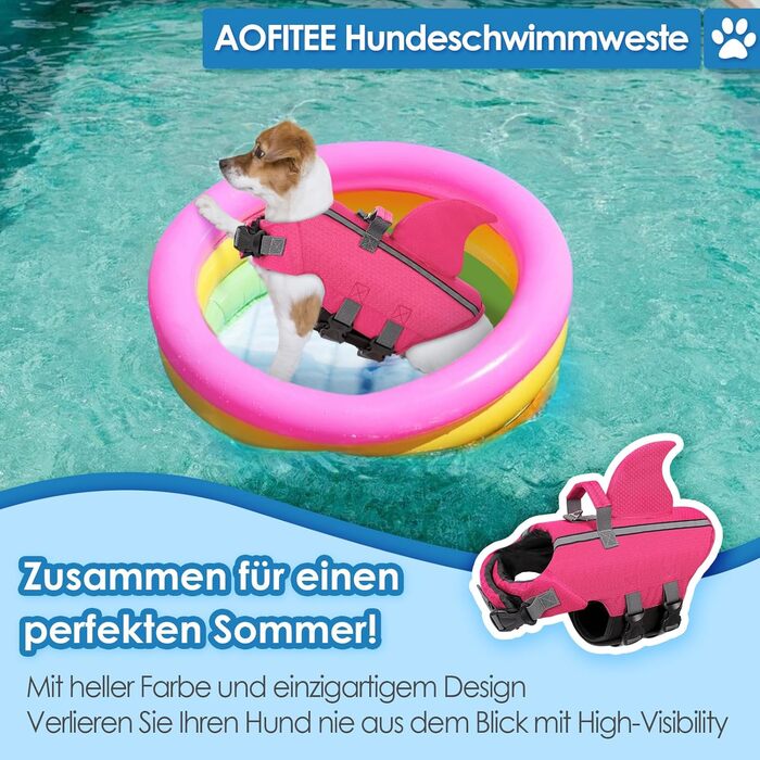 Світлокасова жилет для собак AOFITEE, рожевий, XS-M, з ручкою для порятунку, регульований