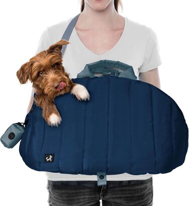 Сумка-переноска для собак Sytopia, середні породи, до 11,3 кг, колір бежевий/блакитний