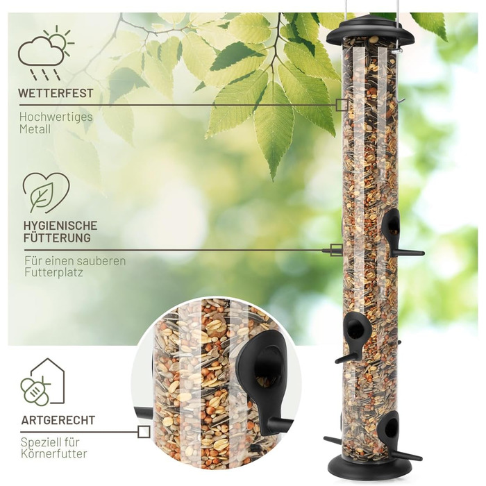 Годівниця для птахів Wildtier Liebe, зелена - з нержавіючої сталі, 52 см