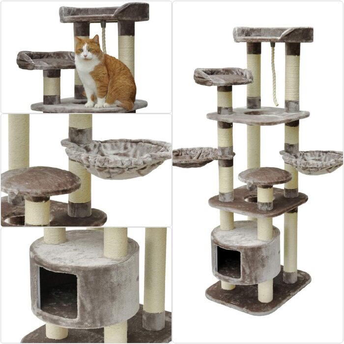nanook Котячий дряпак XXL Kira 174x60x50 см з будиночком, стійкий і великий