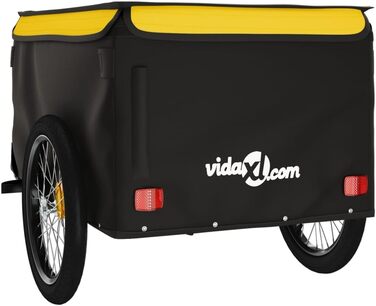Причіп для велосипеда, вантажний/для собак, чорно-жовтий, 45 кг, сталь, для щоденного транспортування, універсальний, легко монтується