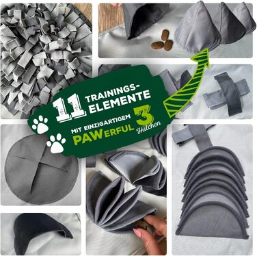 Килимок-іграшка для собак та котів LUCON з 11 елементами, міцний, інтелектуальна іграшка XXL 100x60 см, ідеальний подарунок (сірий)