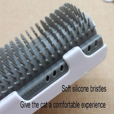 Щітка для котів з самоочищенням, для довгої та короткої шерсті, гребінець та скребок для кутів, безпечна та зручна (блакитна)