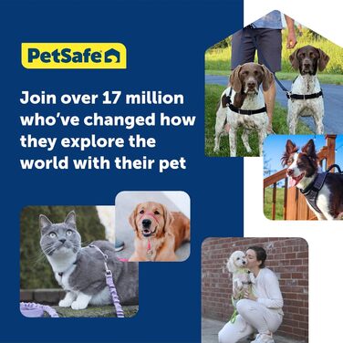 Шлея для собак PetSafe 3-в-1, анти-тягова, з автокріпленням, рефлекторами, ручкою, розмір L, чорна/синя/фіолетова