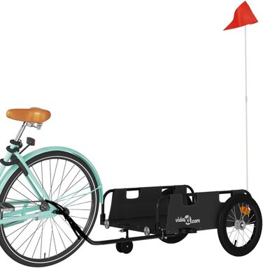 Дитячий/Транспортний причіп для собак, велосипедний причіп, чорний, з оксфордської тканини та металу, для щоденного транспортування, легко збирається