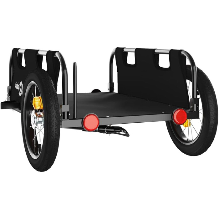 Причіп для велосипеда, вантажний, чорний, 122 x 53 x 33 см