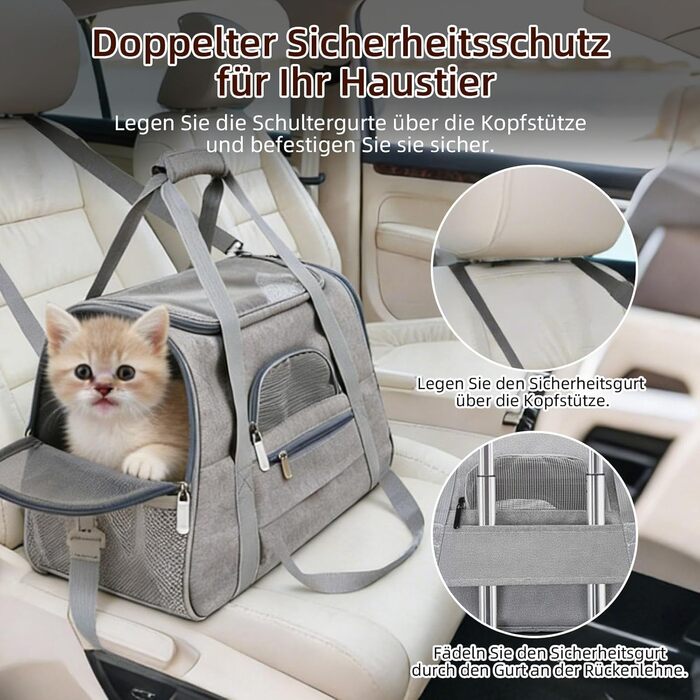 Складана переноска для собак та котів, транспортна сумка для подорожей, авто, літака. Легка, дихаюча переноска для маленьких та середніх котів, кроликів, цуценят