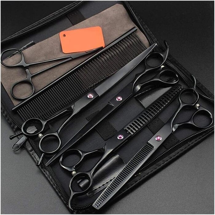 Професійна ножиця для собак, вигнута ножиця, ножиці для догляду за шерстю собак, набір для грумінгу домашніх тварин, для собак та котів