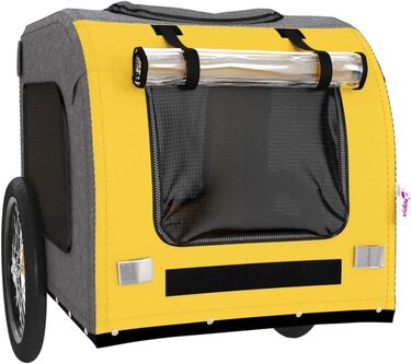 Причіп для велосипеда для собак та котів, жовто-сірий, Oxford-Gewebe та залізо