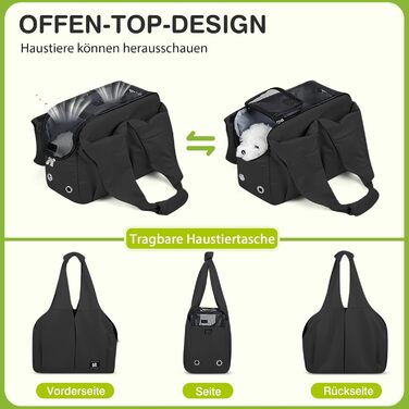 Сумка-переноска для собак та котів ALLSOPETS, чорна, для подорожей та відпочинку на природі