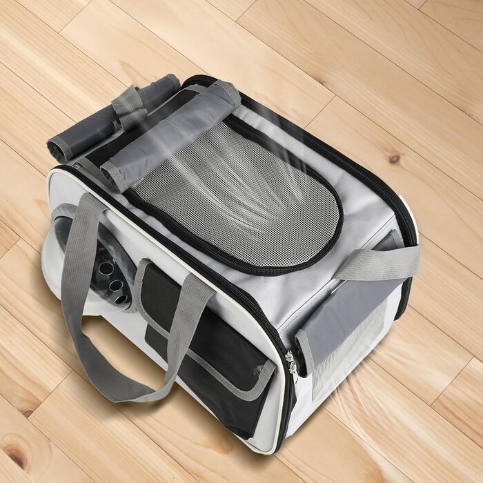 Складана переноска для тварин 45x26x28 см – для котів та собак до 8 кг – для авто, літака та поїзда, стабільна, вентильована та легка