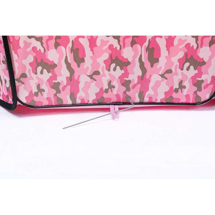 Портативний вольєр для домашніх тварин Pawer, 114x61 см, 8 панелей, рожевий камуфляж, 600D Oxford, для котів/собак/цуценят