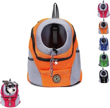 Рюкзак для собак літній, для великих собак, для піших прогулянок (Помаранчевий, L)