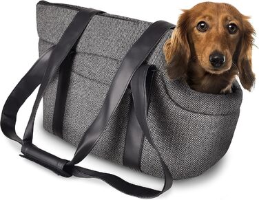 Сумка для собак Danira сірого кольору – 50x24x26см – поліестер, знімний килимок та дно, страховочна стрічка, кишеня, легко миється