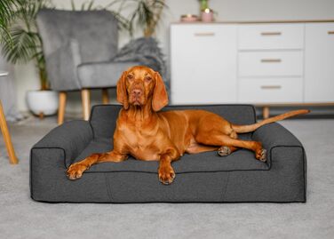 Ліжко для собак Glamour New чорне Inari, знімний чохол, розмір M 78x53 см, для малих і середніх порід