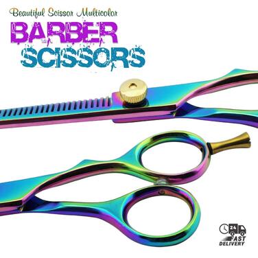 Професійний набір перукарських ножиць – 14 см, ножиці для стрижки волосся, ножиці для проріджування, ножиці для текстурування з регульованим болтом, багатокольорові, гострі перукарські ножиці