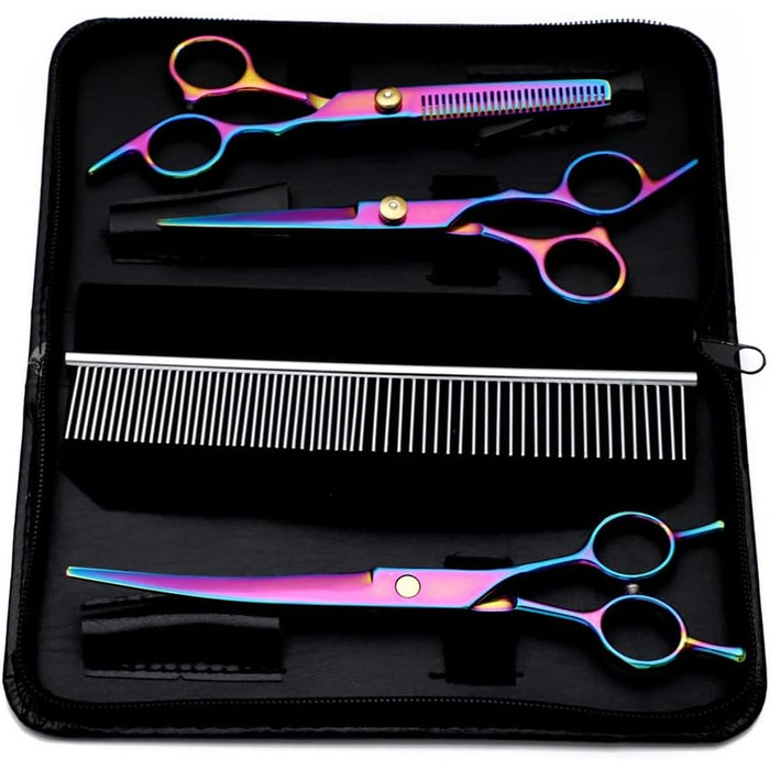 Набір ножиць для грумінгу тварин 4 шт. з нержавіючої сталі, для собак, котів, цуценят та кошенят