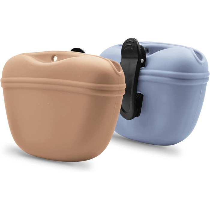 Силіконовий мішечок для корму для собак AUDWUD з кліпсою та магнітною застібкою, 2 шт. (Абрикос + блакитний льоду)