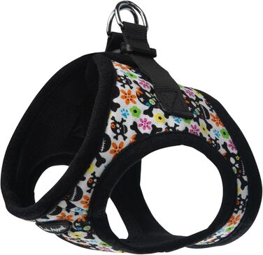 Шлея Bark Appeal Skull Multi для малих і середніх собак, оновлений розмір, м’який жилет, антиудушення, регульований ремінь