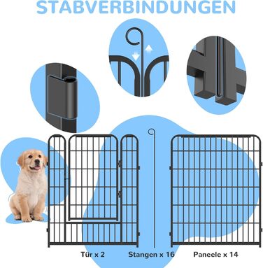 Клітка для цуценят Arvioo: безпечний простір для ігор, 65 x 80 см, 16 перегородок