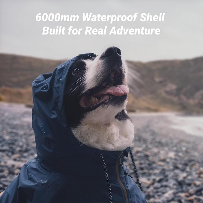 Водонепроникна куртка для собак Baja Coastline з капюшоном, легка та регульована, великі породи, розмір 65 (XL)