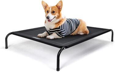 Підвищене лежак для собак Nobleza Hundeliege Outdoor, розмір M, 105x80x20 см, для відпочинку на вулиці, кемпінгу, чорний