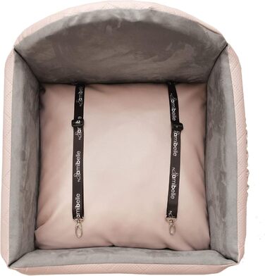 Автоматичний автокрісло для собак 2в1 | Універсальний автокрісло для собак та котів на заднє та переднє сидіння | Крісло-ліжко для собак та котів | Штучна шкіра, плюш | 48 x 48 см (Рожевий)