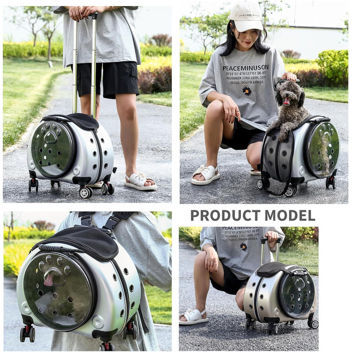 Рюкзак для тварин PETCUTE: зручний переносник для собак та котів до 7.5 кг, з підкладкою та вентиляцією, ідеальний для подорожей та прогулянок (срібний)